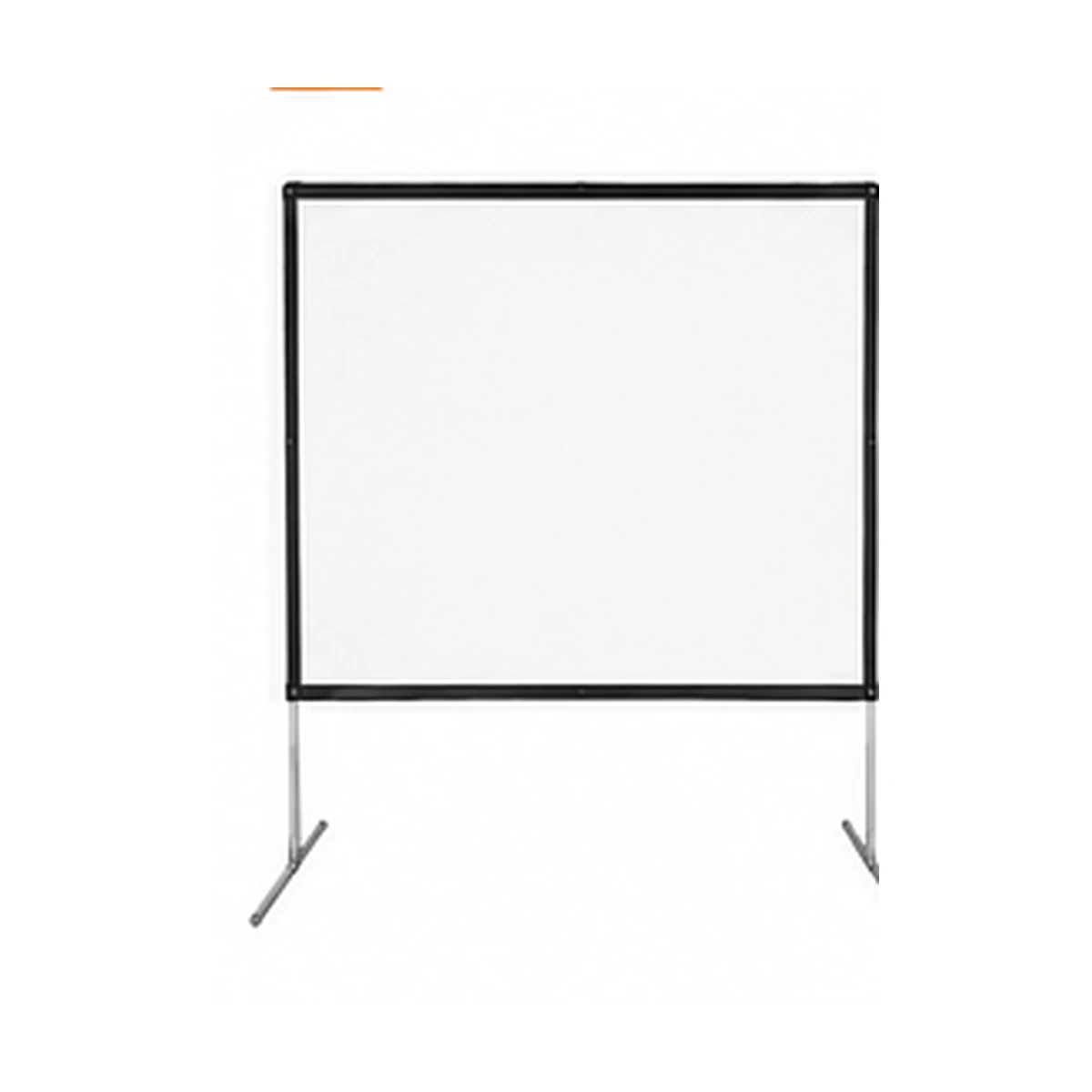 Portable outdoor projection screen on two feet