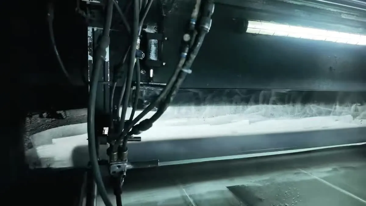 Spraying mechanism in the MGF production area