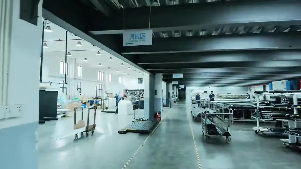 MGF workshop with assembly areas and components