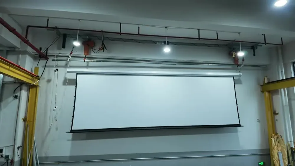 Projection screen deployed in the MGF workshop