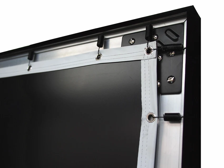 Large Curved Fixed Frame Projection Screen rear spring tension detail