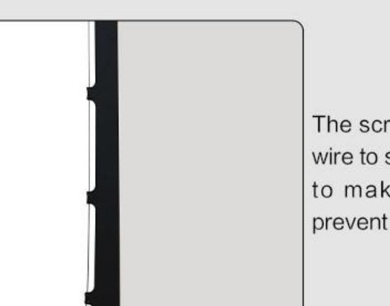 Premium screen tab-tension side detail