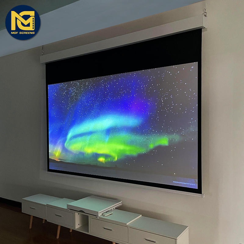Square Low-Voltage Electric Projection Screen casing detail