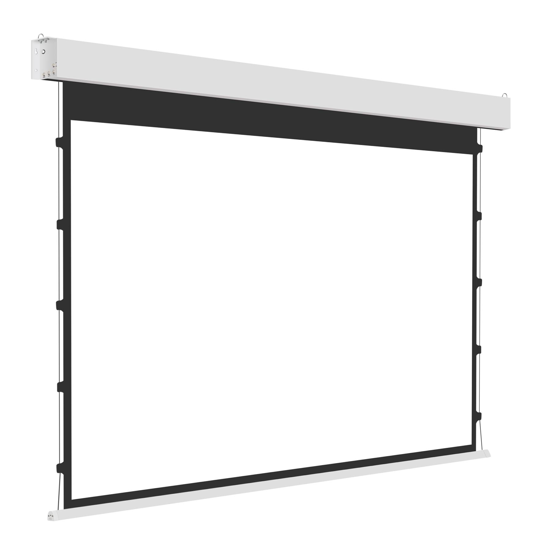 Square Low-Voltage Tab-tension Electric Projection Screen side tension detail