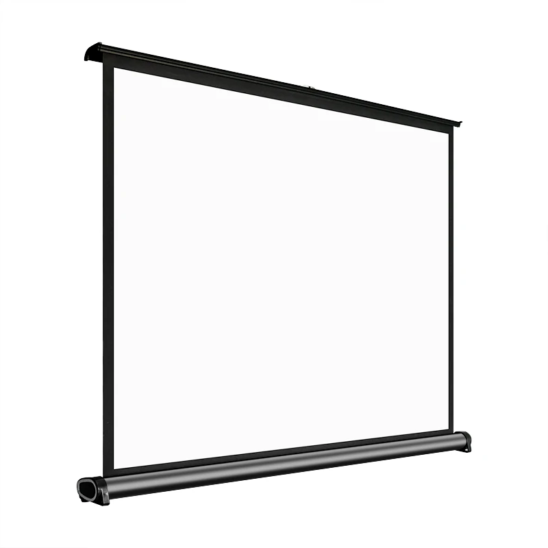 Portable Desktop Pull-up Projection Screen — Side Product View