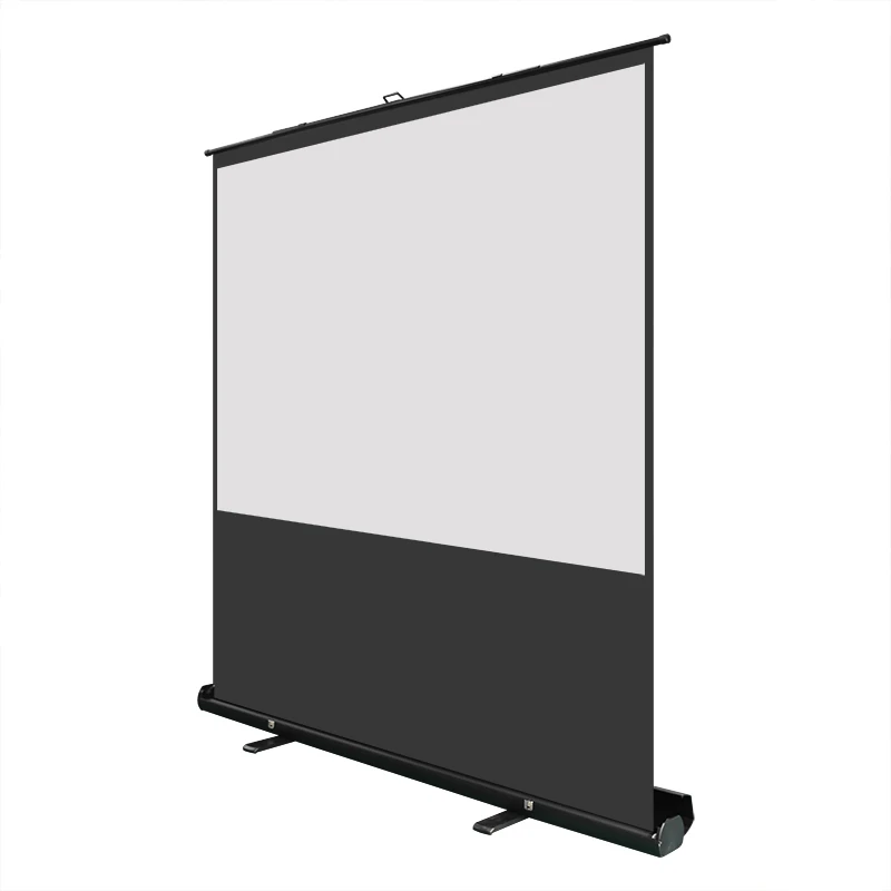 Manual Floor Pull-up Projection Screen — Alternative Side Product View