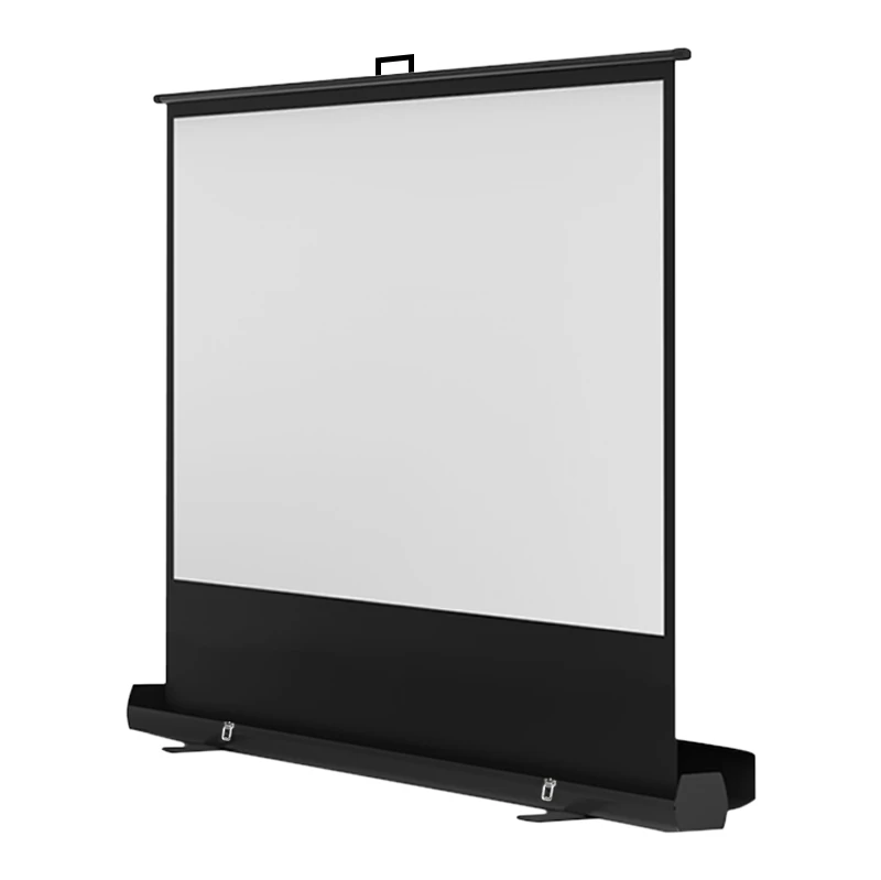 Manual Floor Pull-up Projection Screen — Side Product View