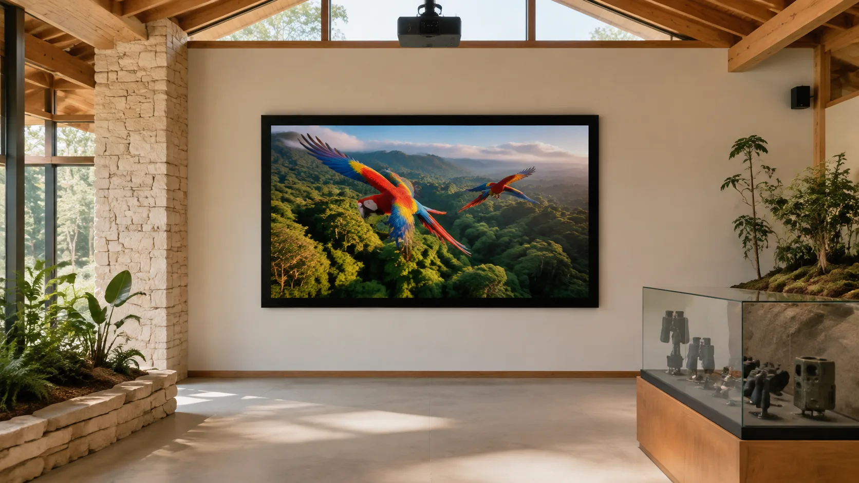 Wildlife Conservation Visitor Center with Economic Fixed Frame Projection Screen