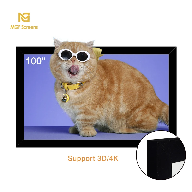 Economic Fixed Frame Projection Screen structural feature