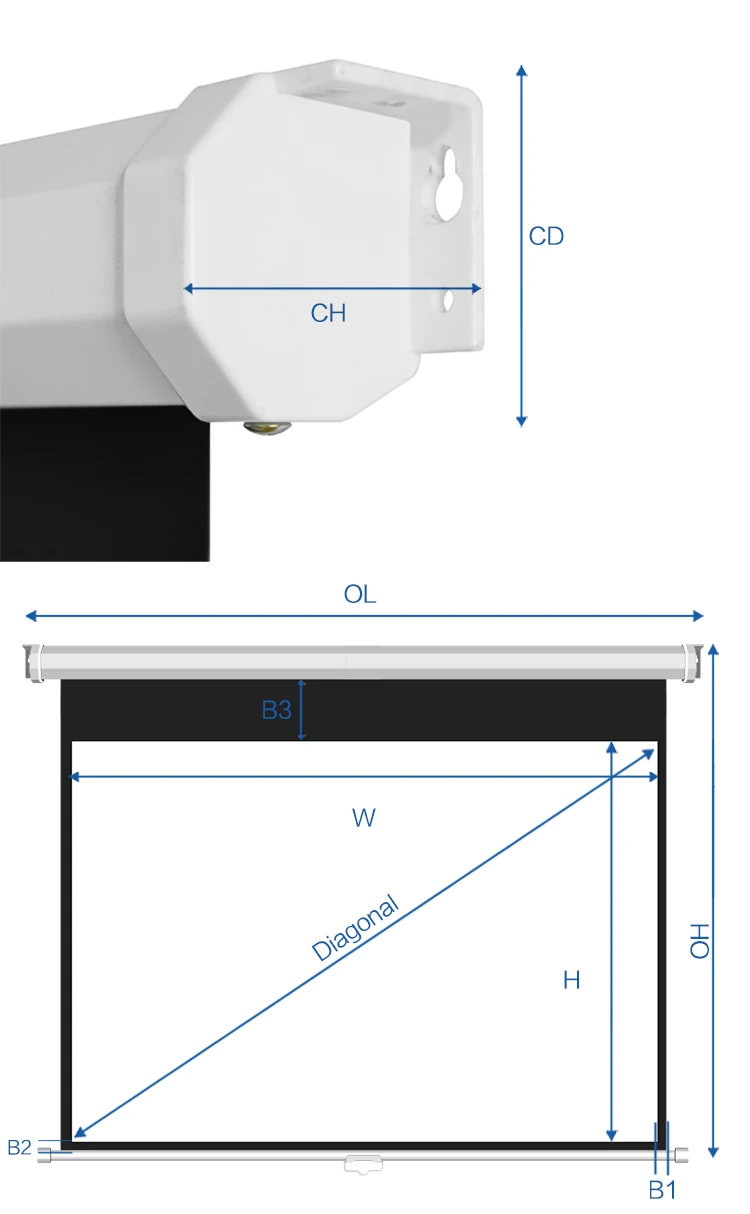 Octagonal Manual Self-lock Projection Screen product view 3