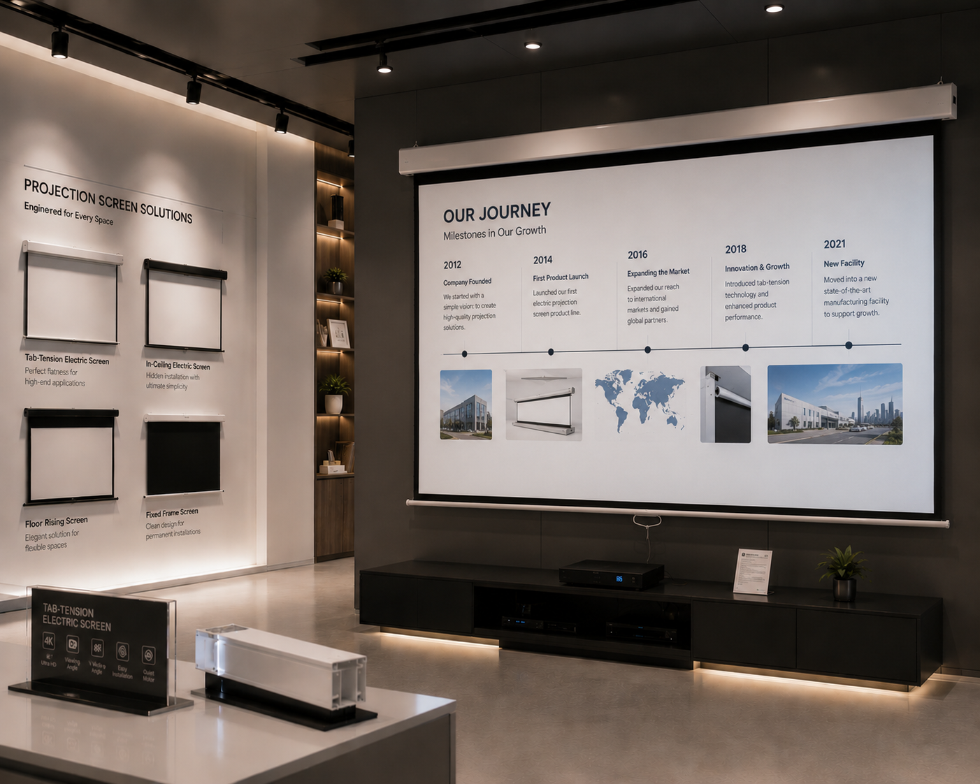 MGF commercial display projection screen application