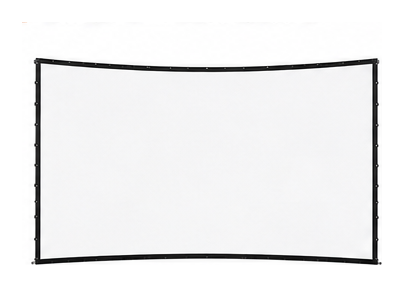 Large curved fixed frame projection screen front view