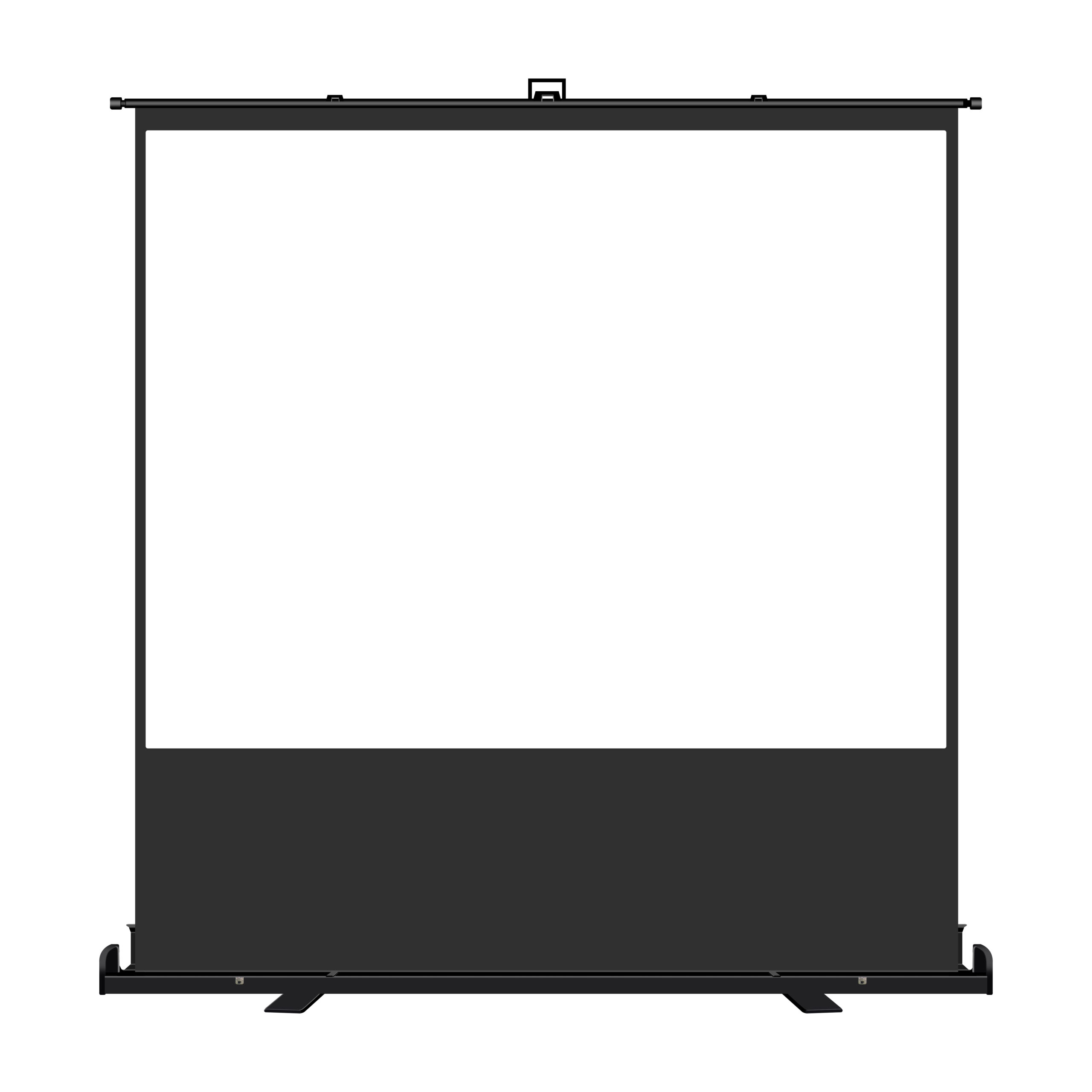 Manual floor pull-up projection screen for portable presentation white background product image