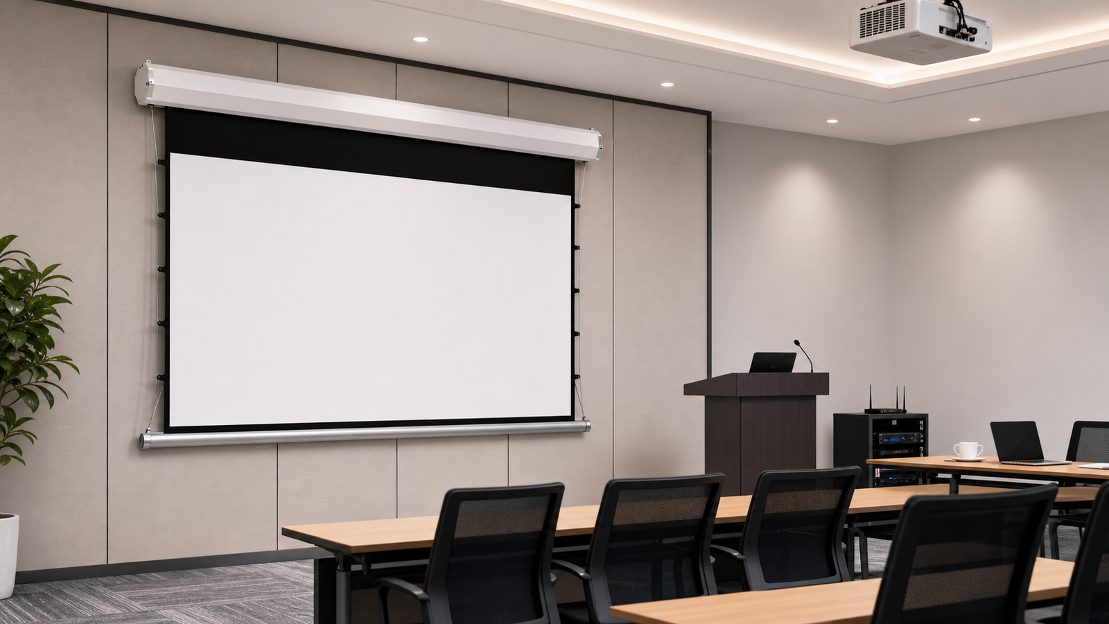 Projection screen application project in a corporate office