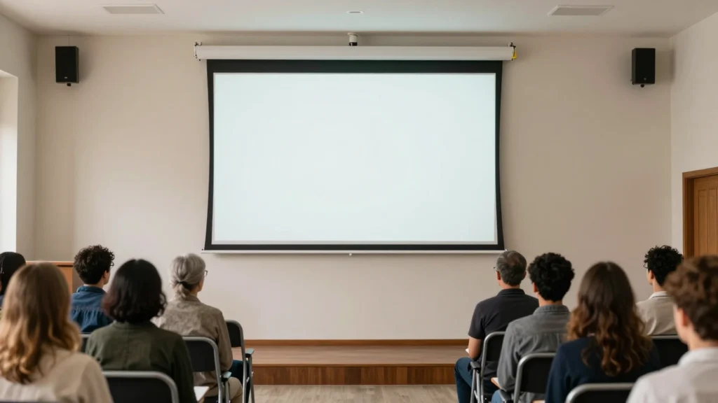 classic-manual-self-lock-projection-screen-church-basement-meeting-room-scene-1920x1080