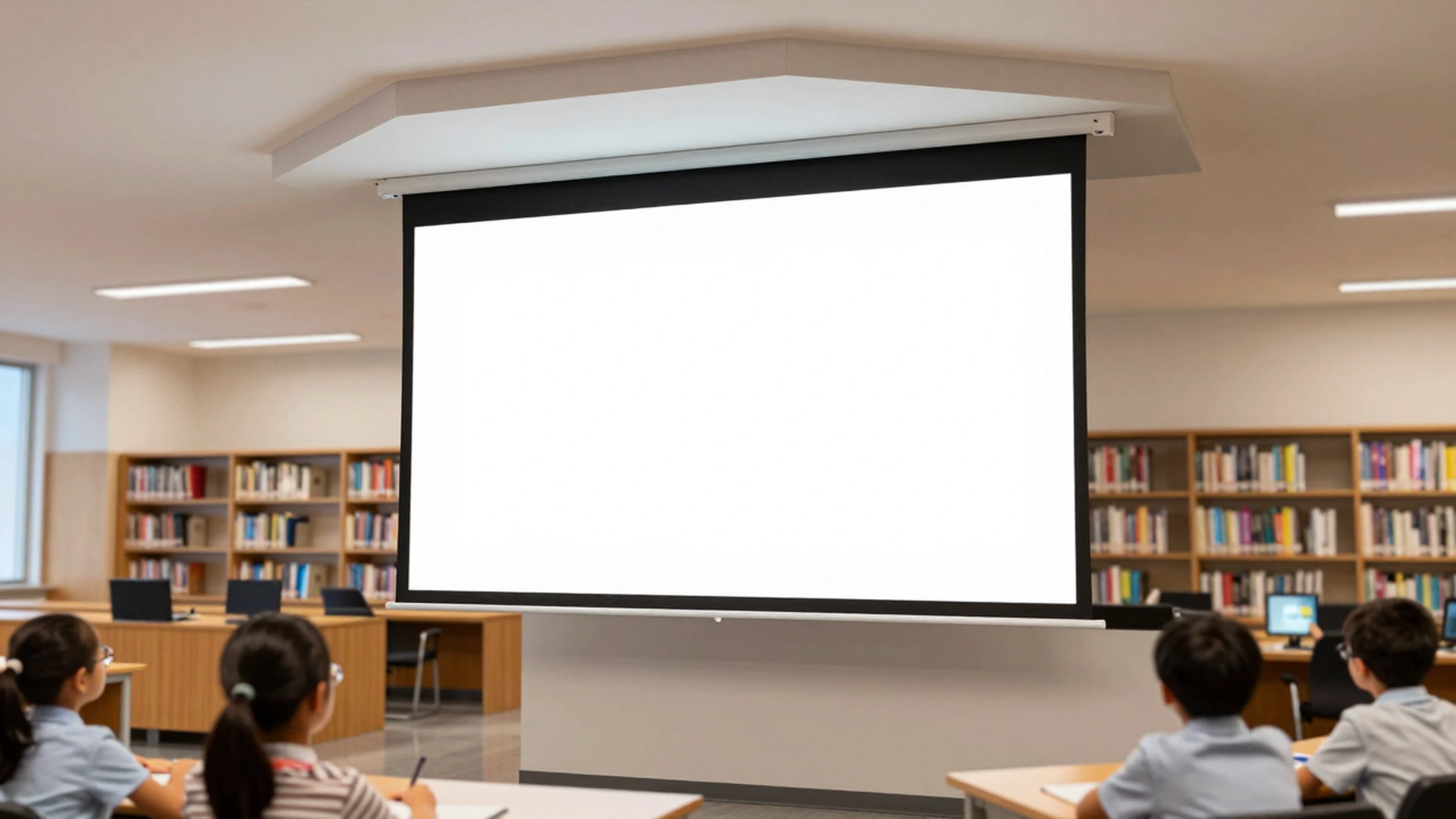 hexagonal-electric-projection-screen-library-media-room-scene-1920x1080