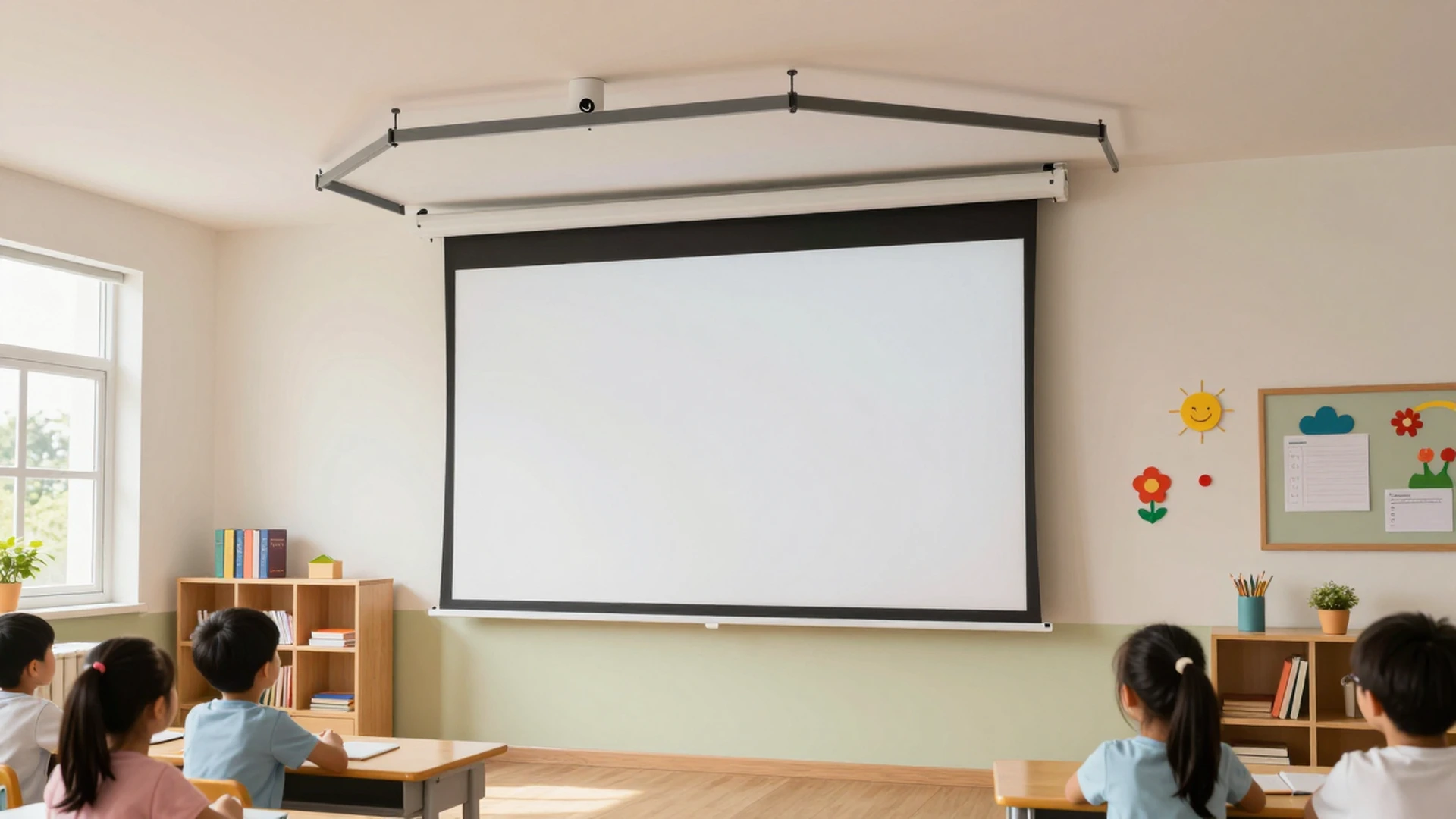 hexagonal-electric-projection-screen-primary-school-classroom-scene-1920x1080