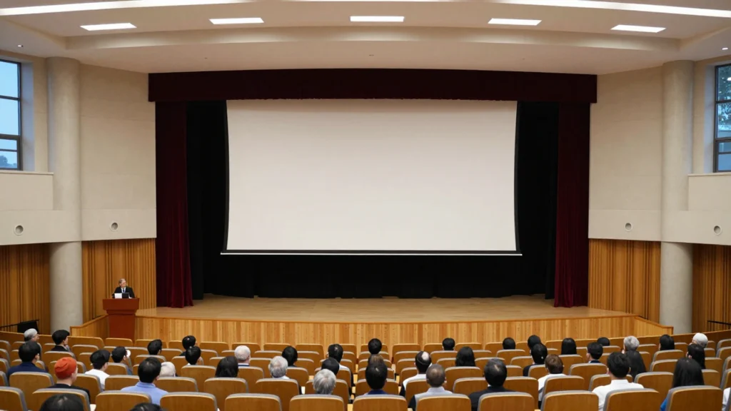 MGF projection screen application in a university classroom
