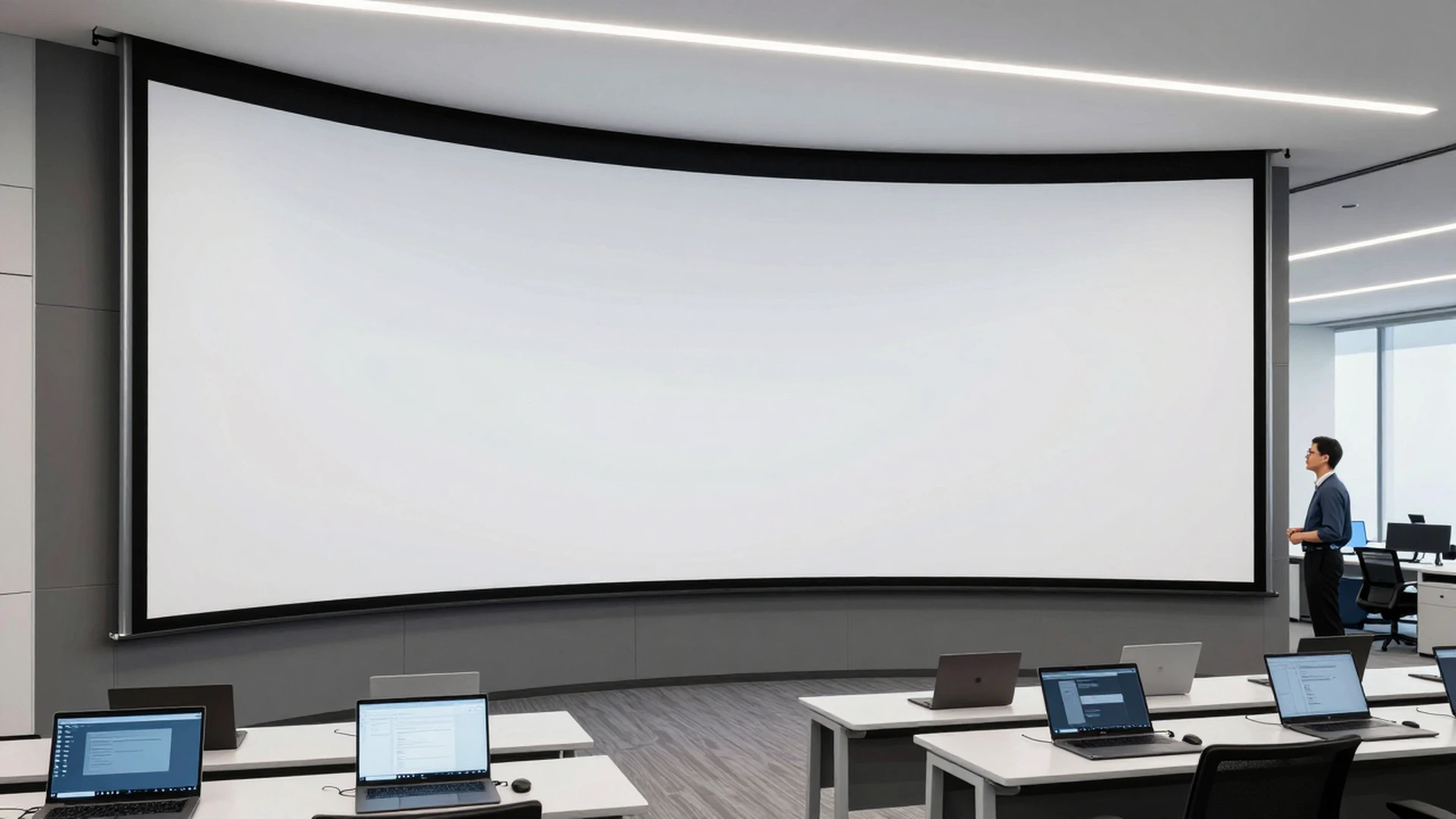 Corporate training room scene