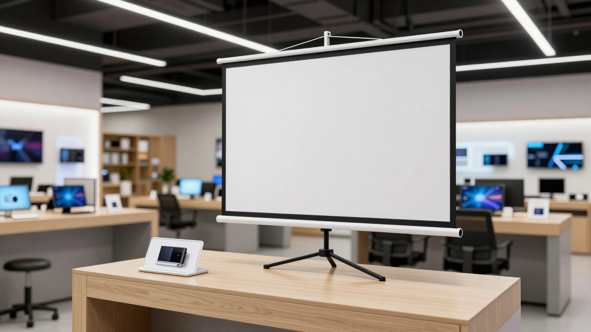portable-desktop-pull-up-projection-screen-pop-up-retail-demo-counter-scene-1920x1080
