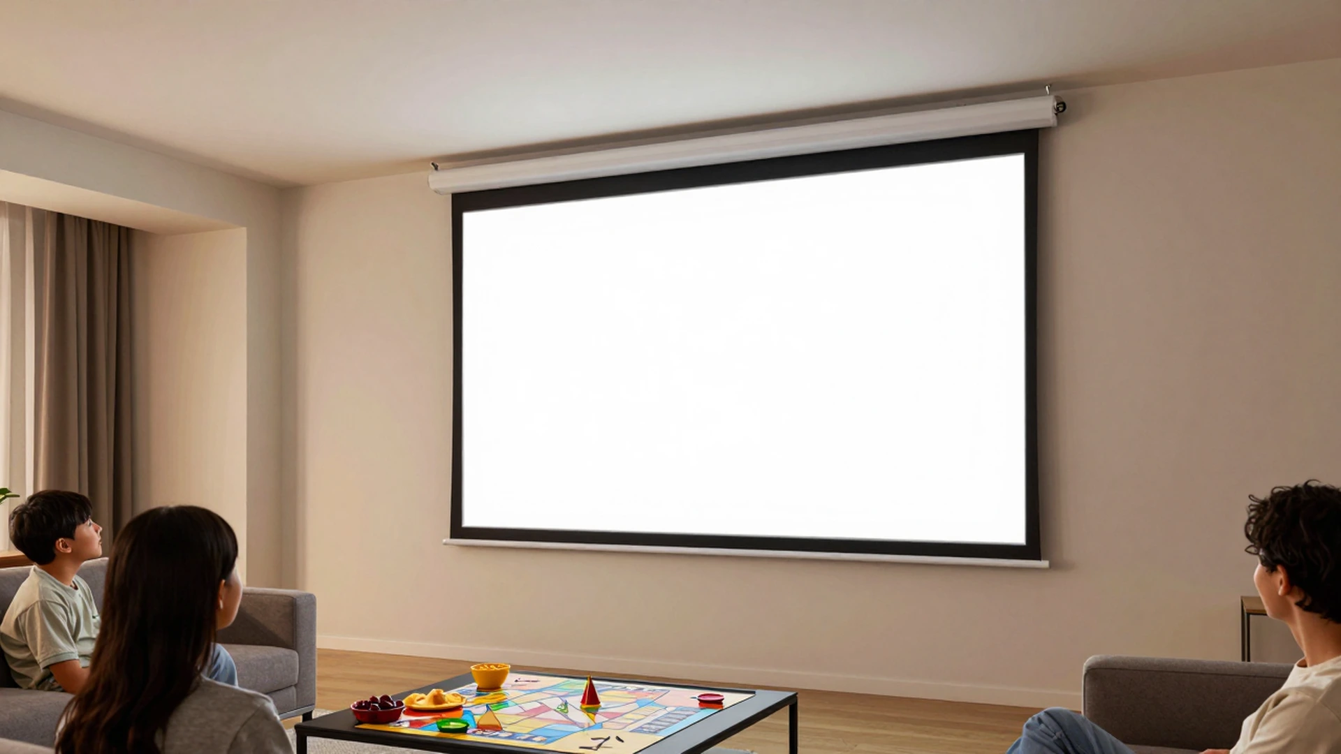 square-aluminum-casing-electric-projection-screen-family-game-night-den-scene-1920x1080