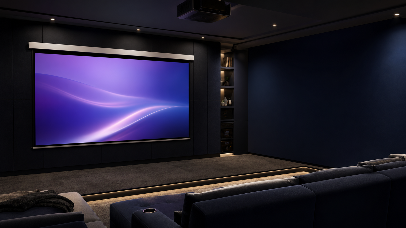 MGF application scene: Home Cinema for Square Low-Voltage Tab-tension Electric Projection Screen