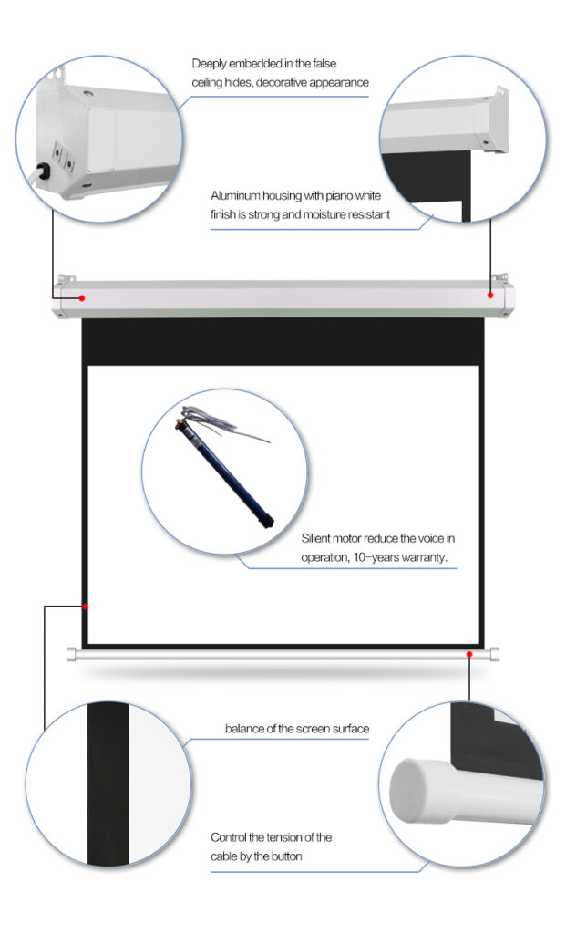 Hexagonal Tab-Tension Electric Projection Screen