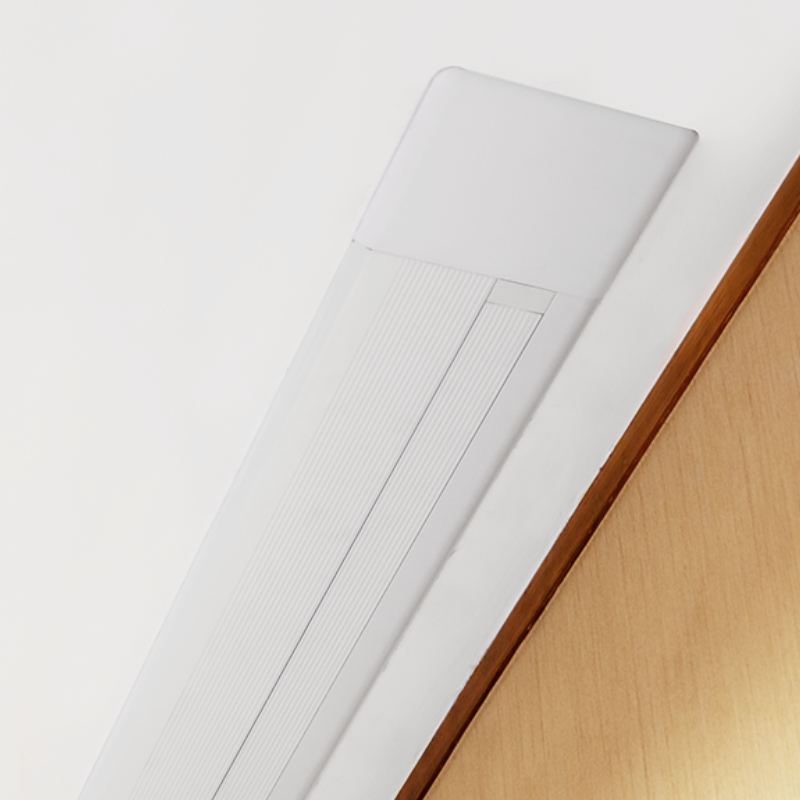 In-ceiling electric projection screen closed view