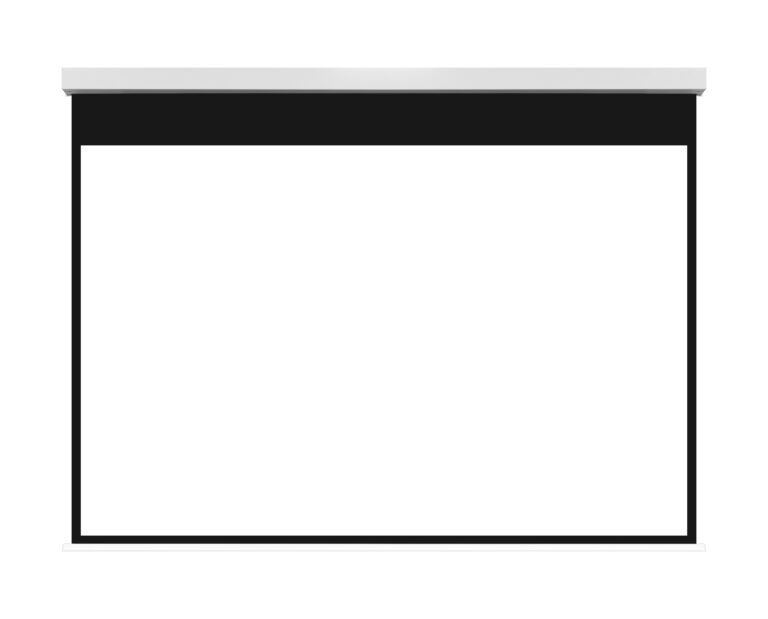 Square Housing Electric Screen on white background